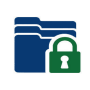 Icon of pile of folders with a lock
